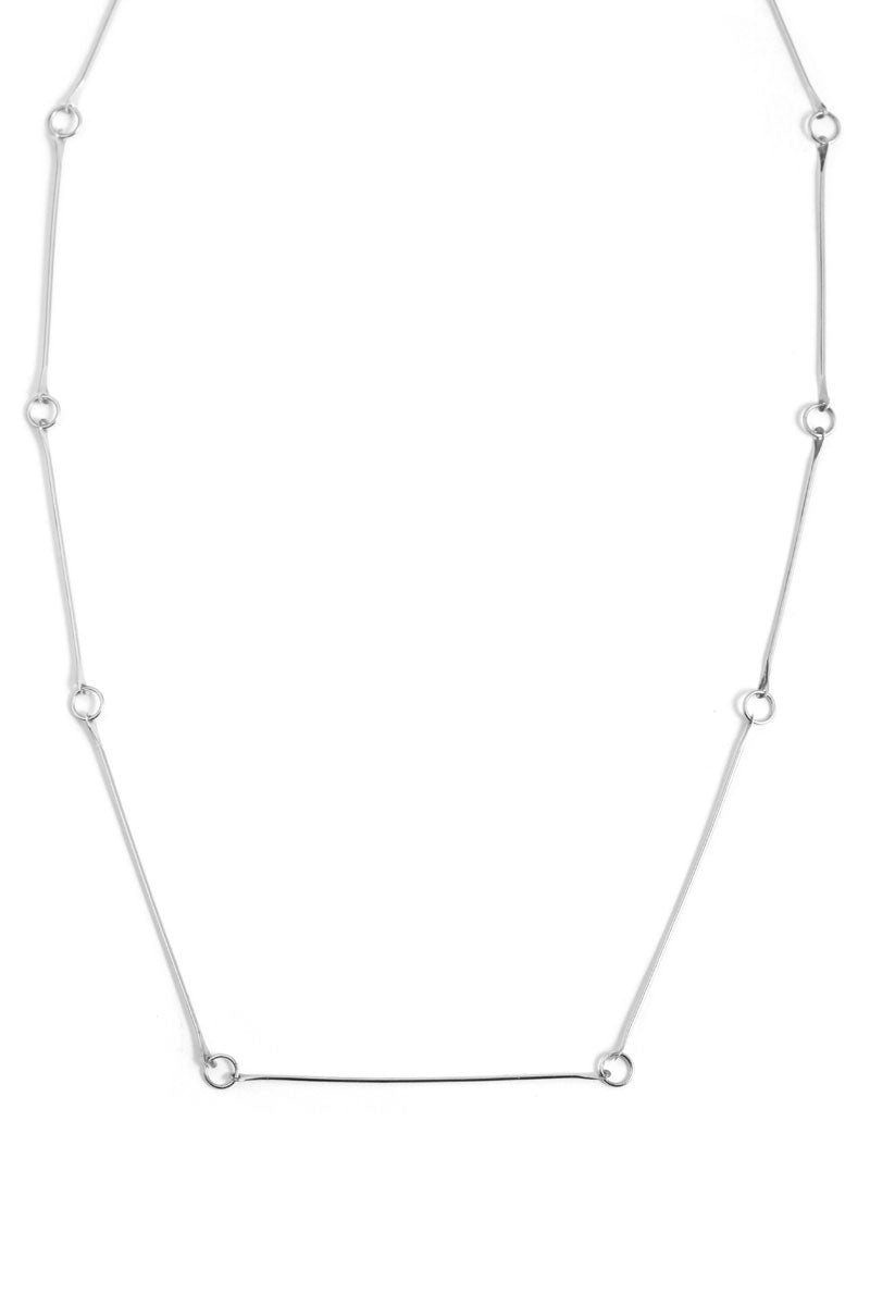 Graduated Bone Chain Necklace Silver Necklaces N2149s