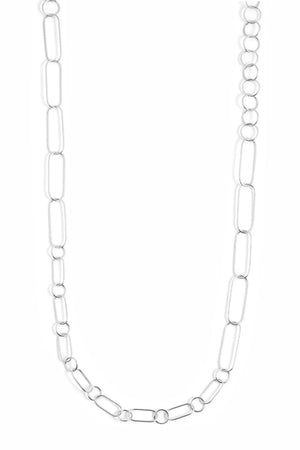 Mixed link oval and round chain necklace