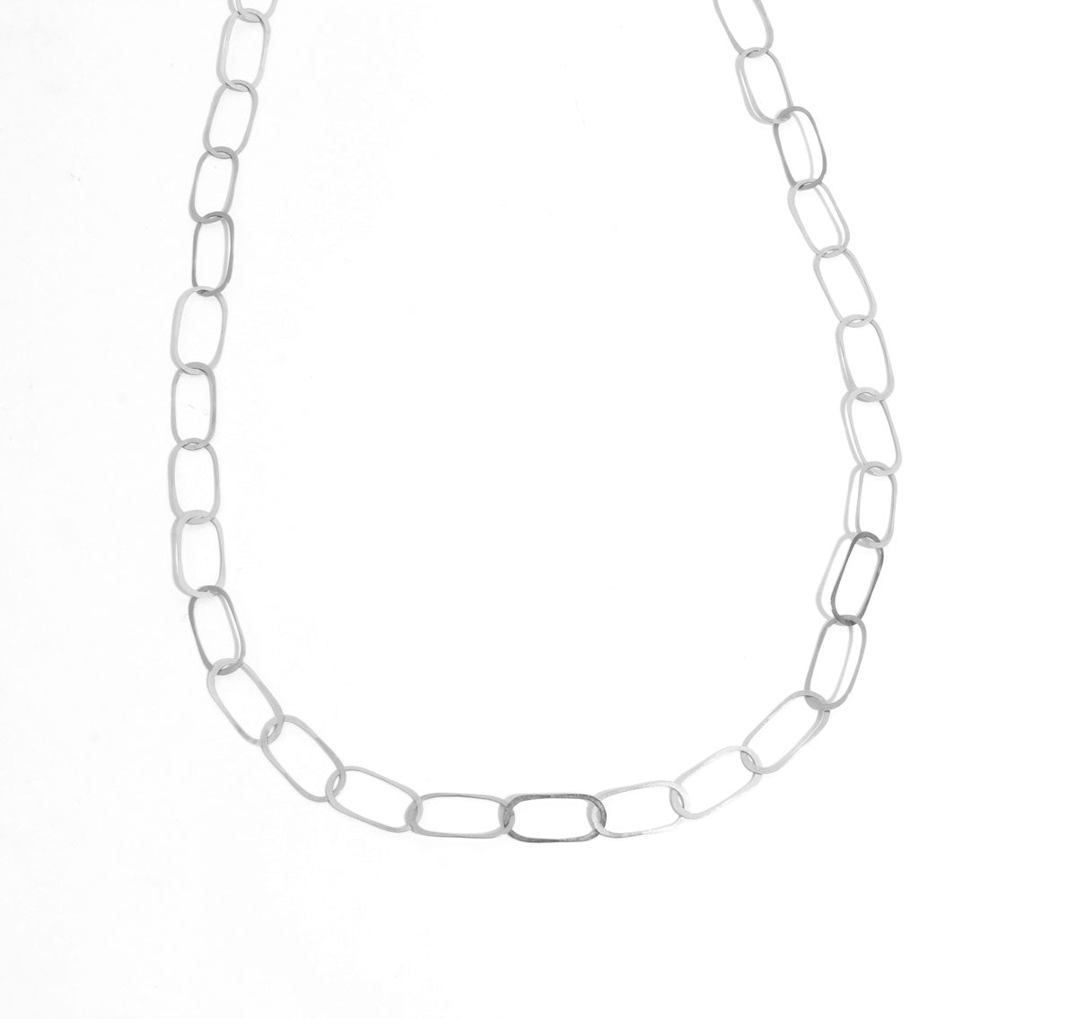 Flat Oval Chain Necklace