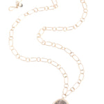 Speckled Grey Druzy pendant with Round and Oval Handmade Chain Necklaces OFK4206-2