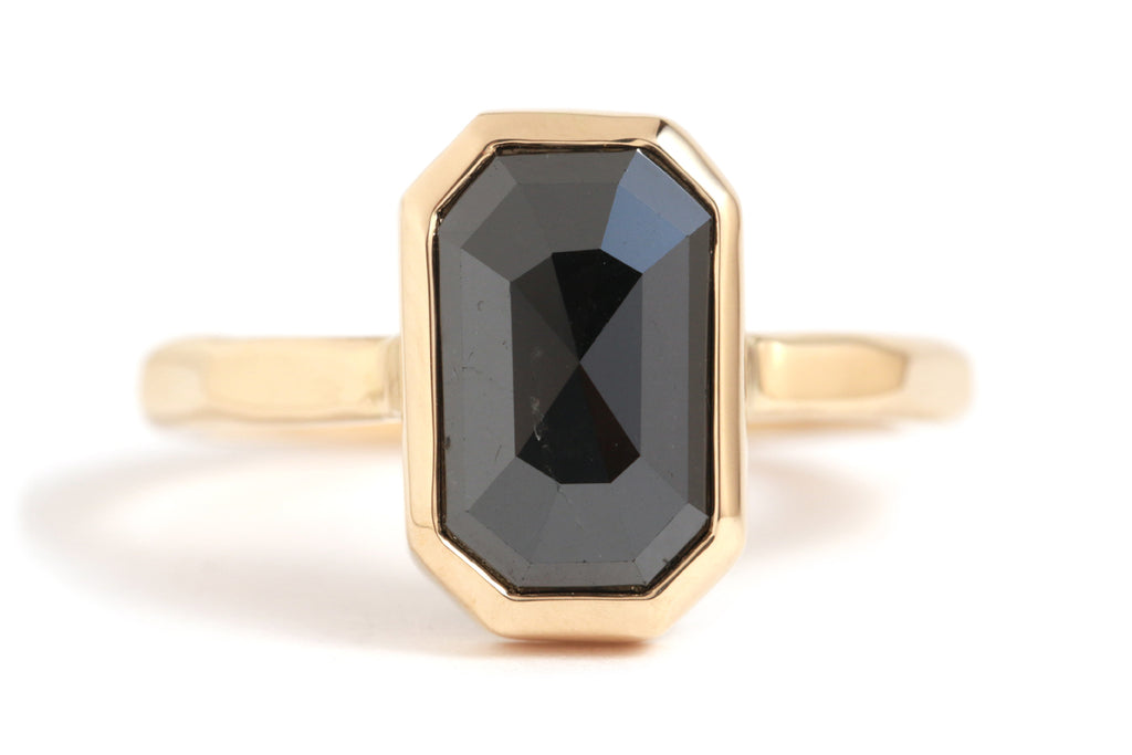 Black Emerald Rosecut Diamond ring
