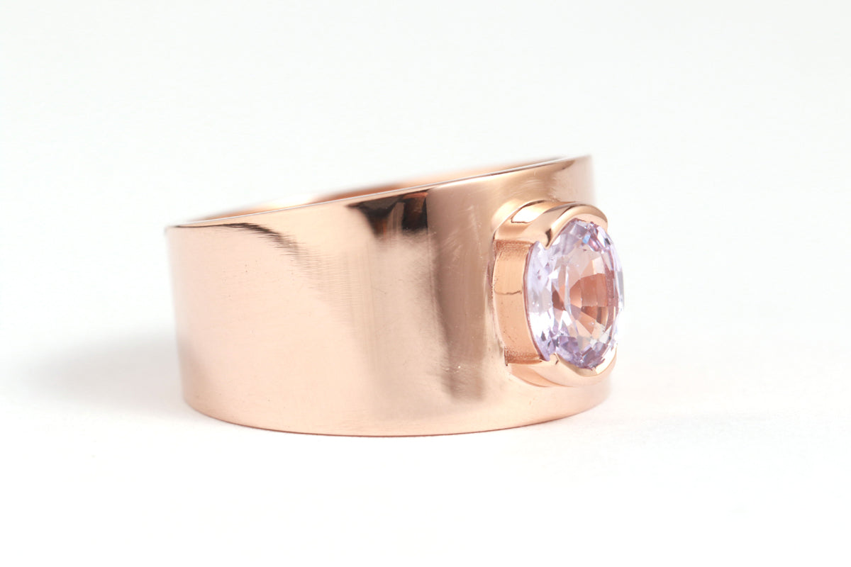Pink Sapphire Cigar Band Ring