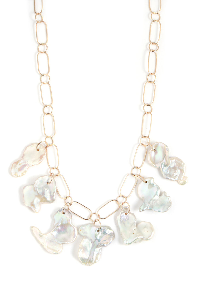 Petal Pearl Handmade Chain Necklace