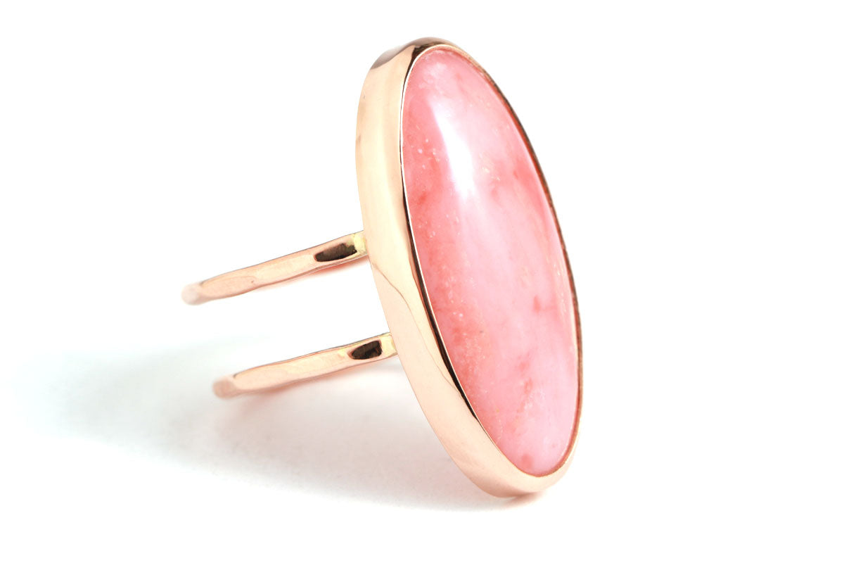 Pink Opal Double Band Ring