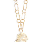 American natural pearl prong halo necklace Necklaces OFK4300