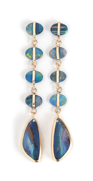 Australian Opal five drop earrings