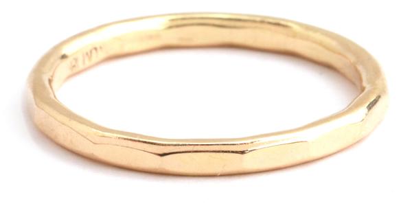Hammered Texture 1.5mm Ring - 14 Karat Yellow Gold