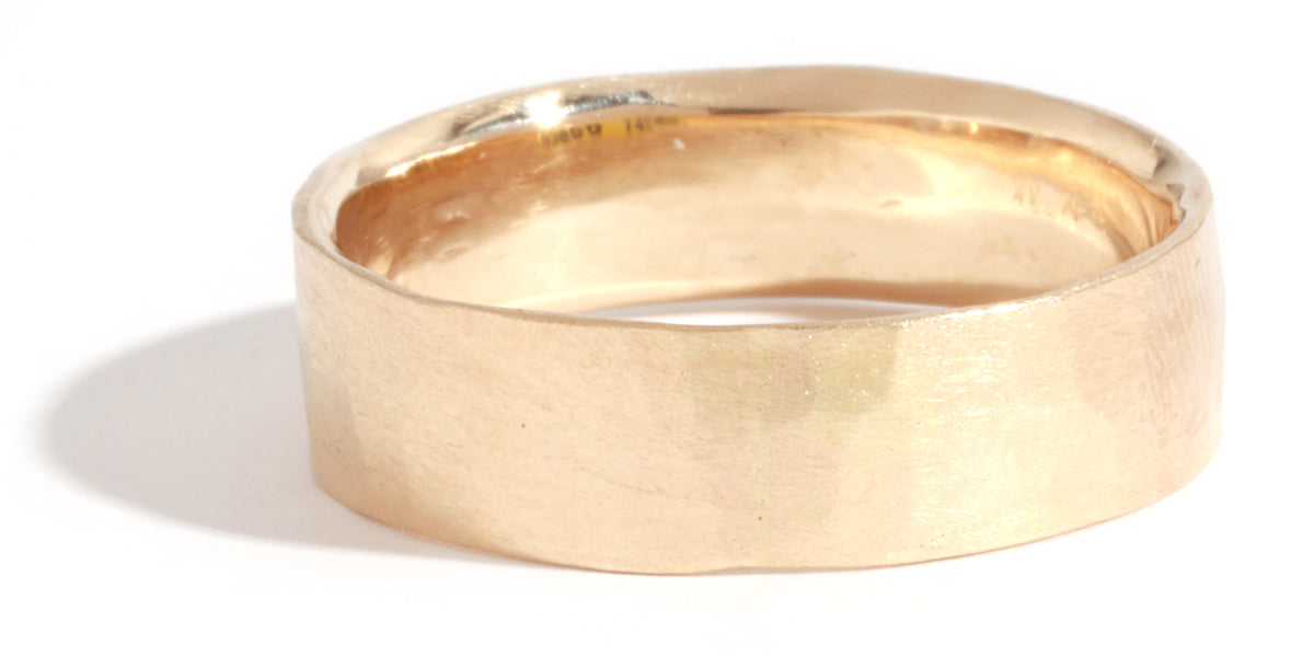 Hammered Texture 6mm Band - 14 Karat Yellow Gold Stock Ring R385G_53da4f73-5a9d-4425-96d9-8f0e67db5a87