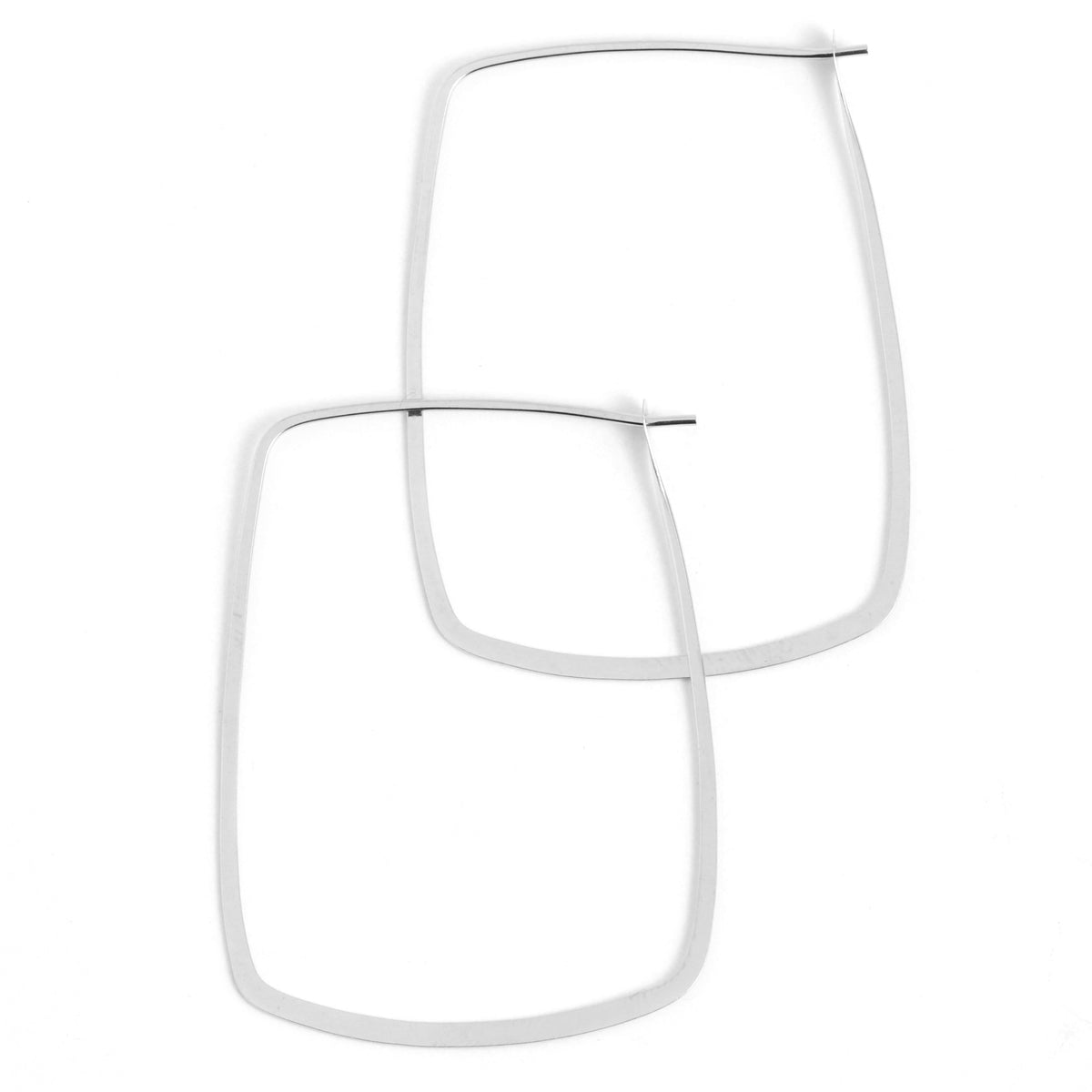 1.5 inch Square Hoops Silver Earrings SQHs