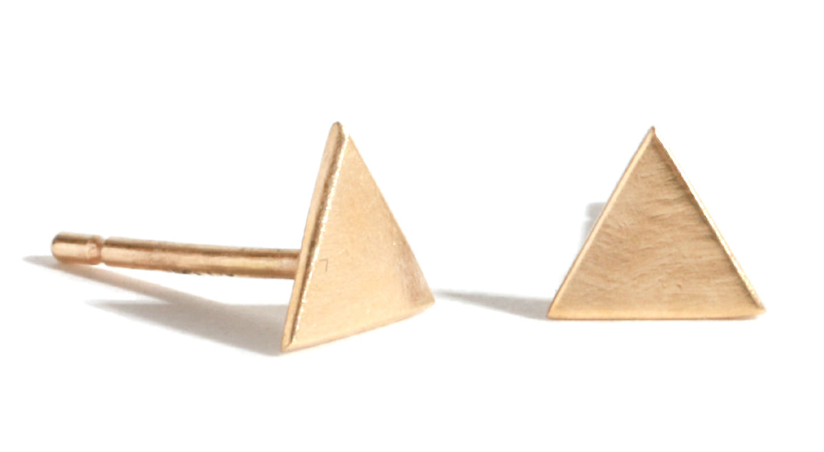 Solid Triangle Stud Earrings Gold Pair EARRINGS Solid_trianlge_studs