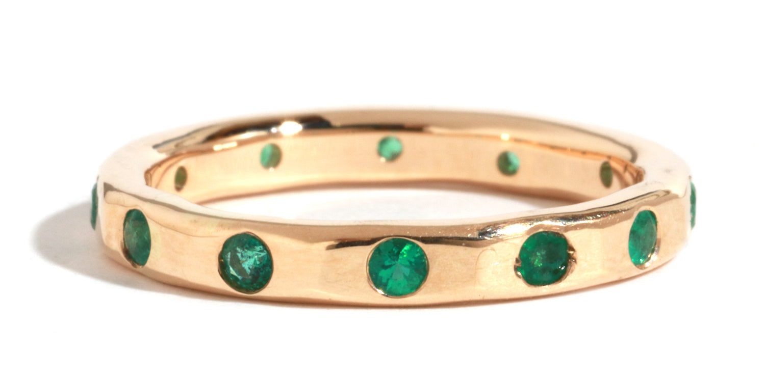 2mm Emerald Wedding Band - Melissa Joy Manning Jewelry