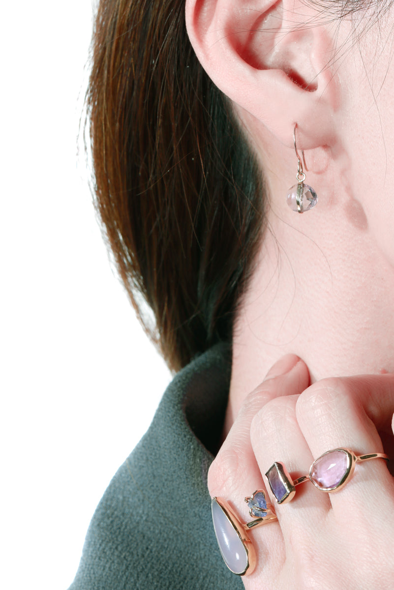 Amethyst Single Drop Earrings - Melissa Joy Manning Jewelry