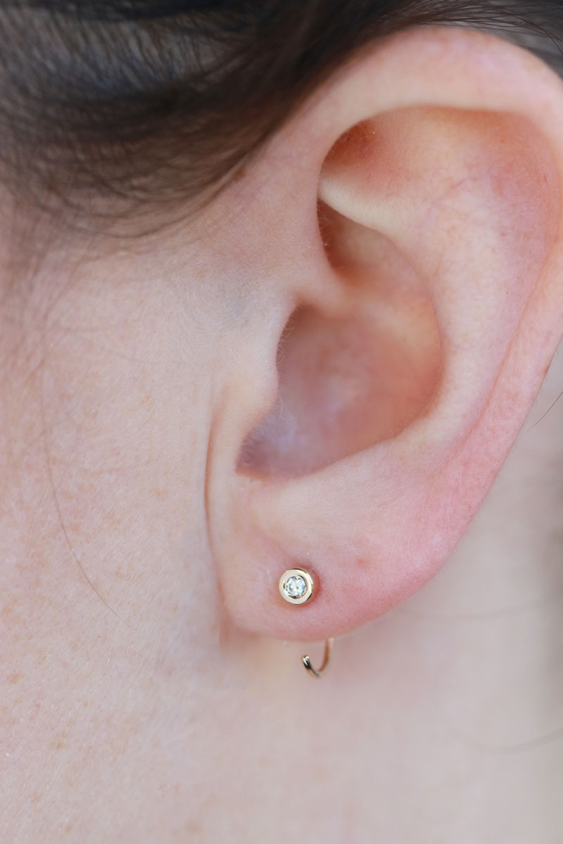 White diamond hug earrings - Melissa Joy Manning Jewelry