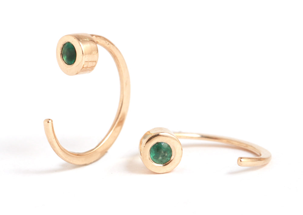 Emerald hug earrings - Melissa Joy Manning Jewelry