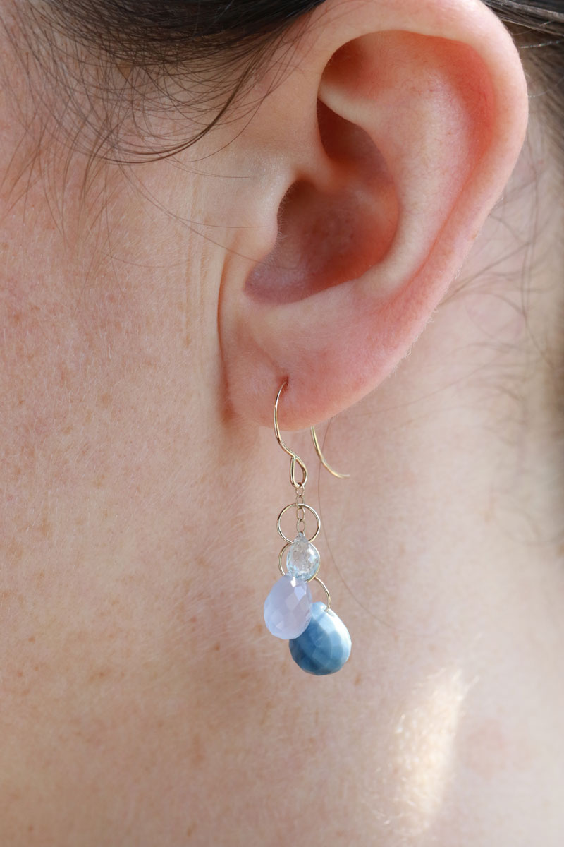 Blue Topaz, Chalcedony, and Blue Opal Drop Earrings – Melissa Joy Manning  Jewelry