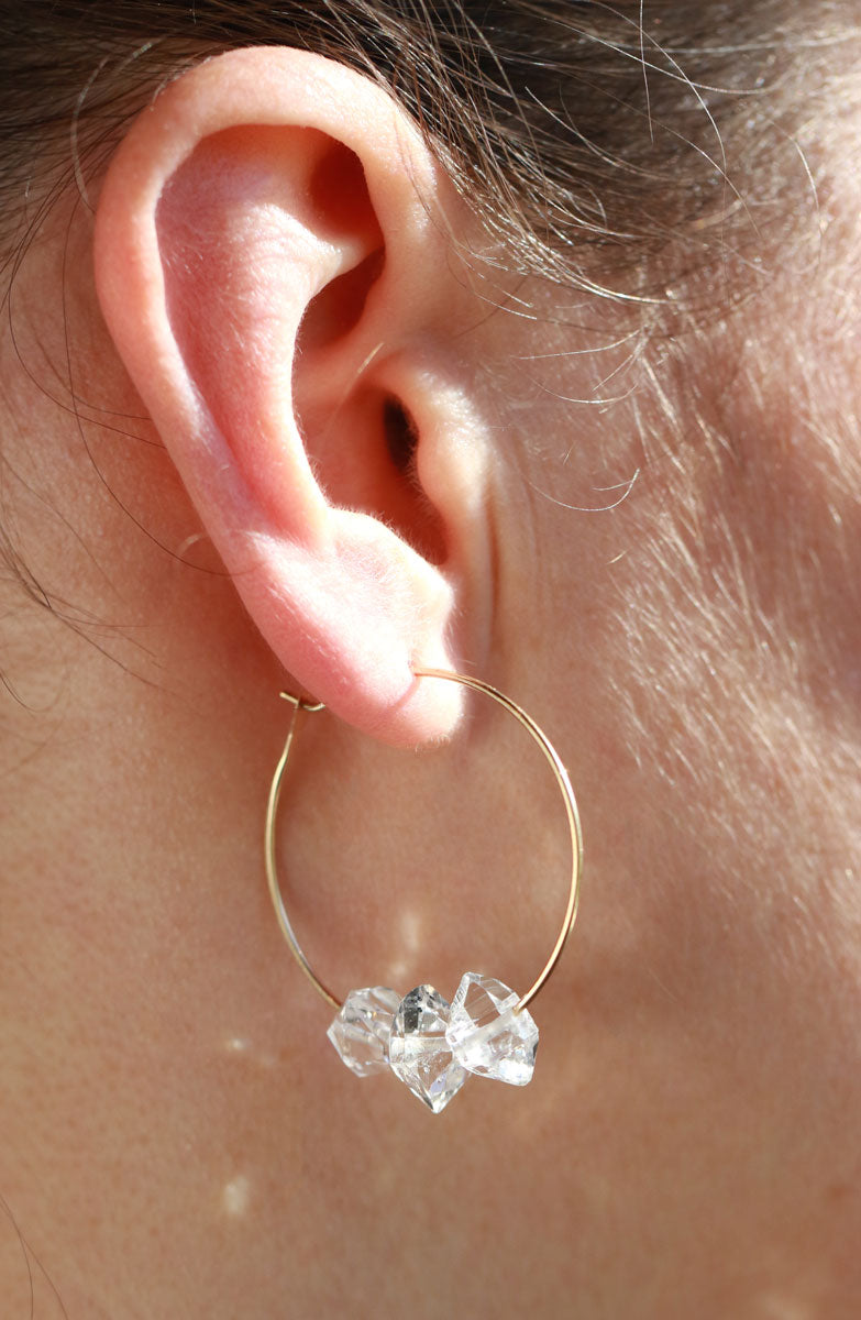 1.25 Inch Triple Herkimer Hoops Earrings e3056-onmod