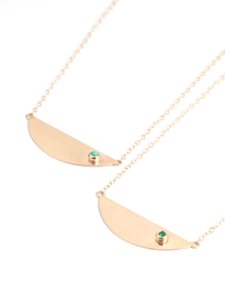 Customizable Gemstone Semi Circle Necklace