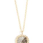 Round diamond slice necklace with micropavé halo Necklaces ofk4324
