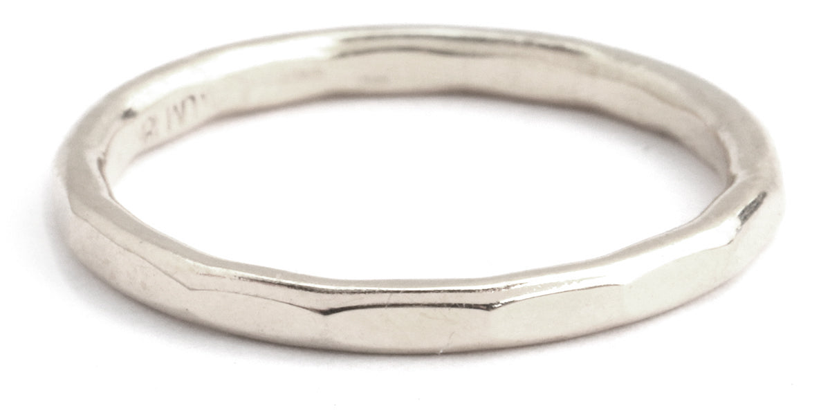 Hammered Texture 1.5mm Ring - White Gold - Melissa Joy Manning Jewelry