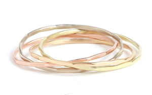 Mixed Gold Interlocking rings - Melissa Joy Manning Jewelry